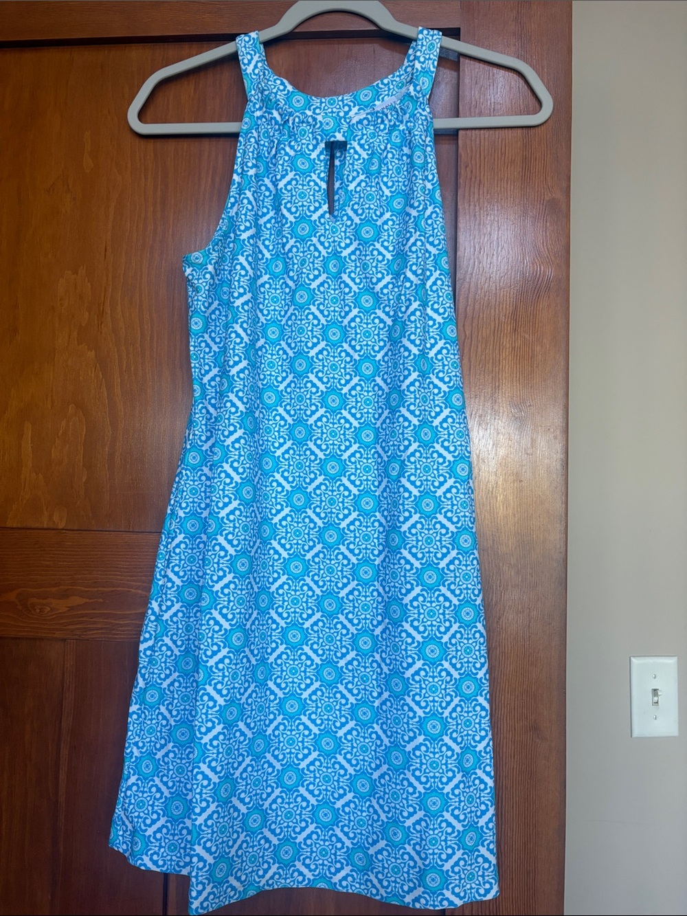 Jude Connally Blue and White Printed Mini Dress